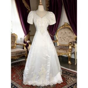 Vintage Alfred Angelo Beaded Wedding Gown and Veil